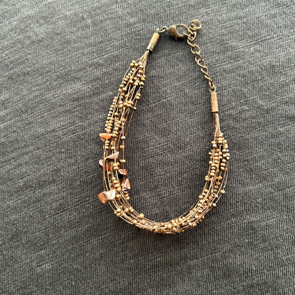 Elegant Bronze Beaded Bracelet